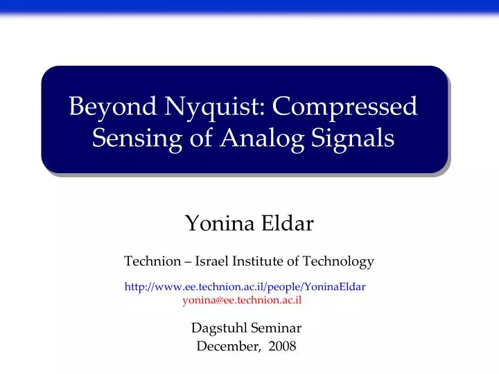 beyond nyquist compressed sensing of analog signals