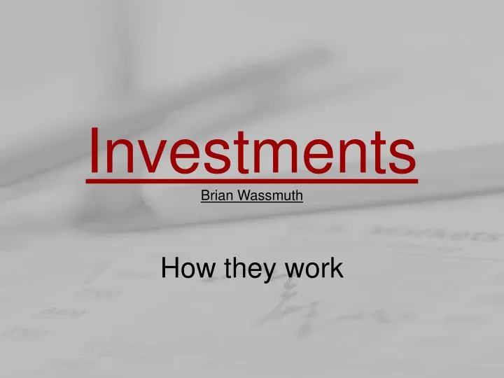 investments brian wassmuth