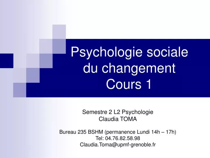 psychologie sociale du changement cours 1