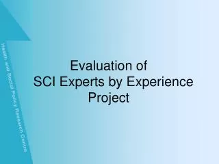 Evaluation of CSCI Experts by Experience Project
