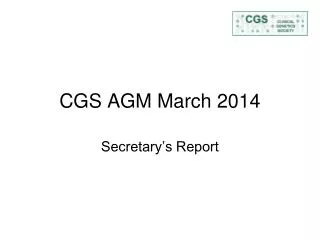 CGS AGM March 2014