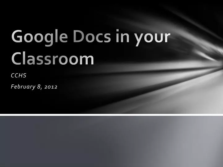 google docs in your classroom