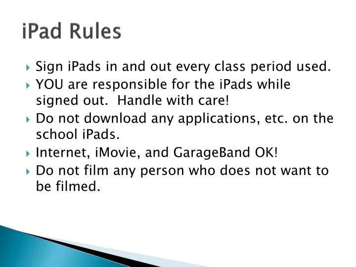 ipad rules