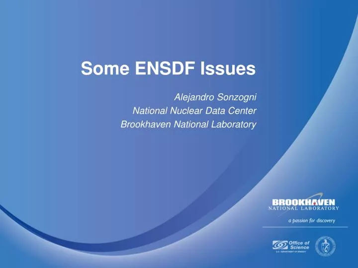 some ensdf issues