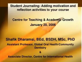 Student Journaling: Adding motivation and reflection activities to your course