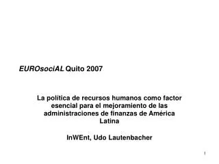 eurosocial quito 2007