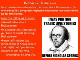 Bell-Work: Reflection