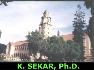 K. SEKAR, Ph.D.