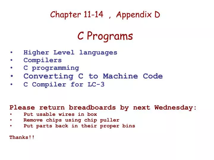 chapter 11 14 appendix d c programs