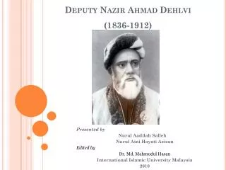 Deputy Nazir Ahmad Dehlvi (1836-1912 )