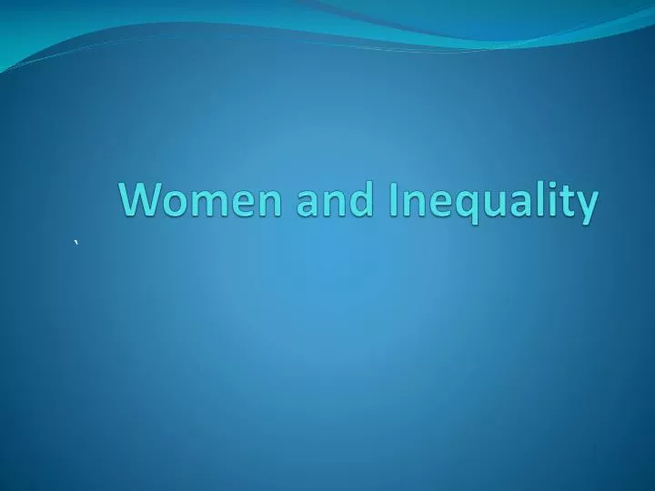 women and inequality