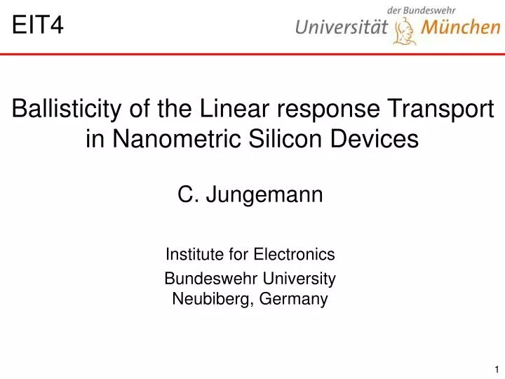 ballisticity of the linear response transport in nanometric silicon devices