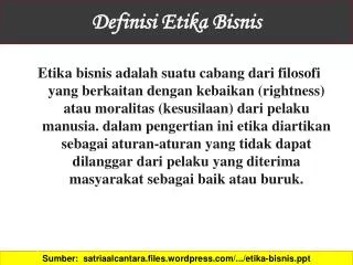 definisi etika bisnis