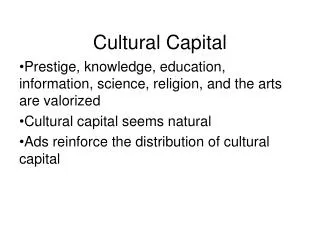 Cultural Capital