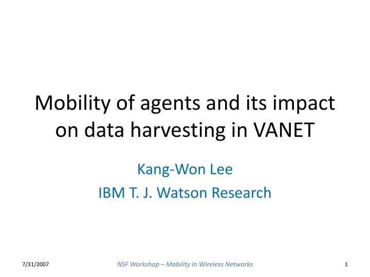 mobility of agents and its impact on data harvesting in vanet