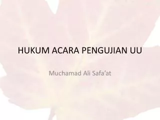 hukum acara pengujian uu