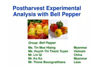Postharvest Experimental Analysis with Bell Pepper