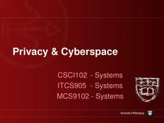Privacy &amp; Cyberspace
