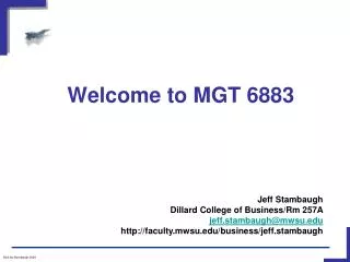 Welcome to MGT 6883