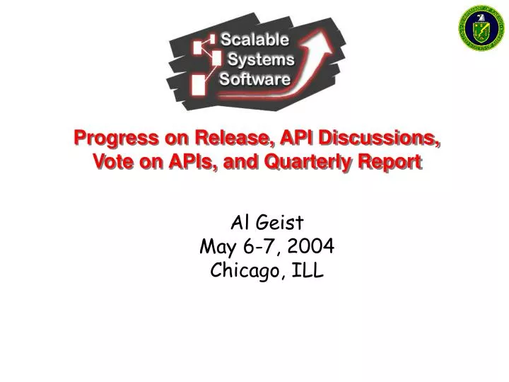 progress on release api discussions vote on apis and quarterly report