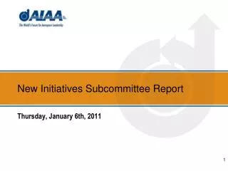 New Initiatives Subcommittee Report