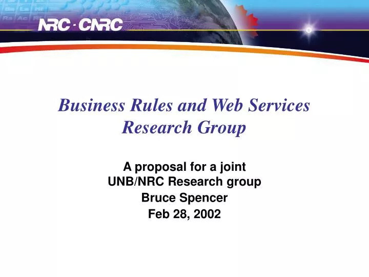 business rules and web services research group