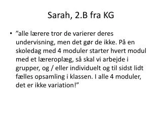 sarah 2 b fra kg