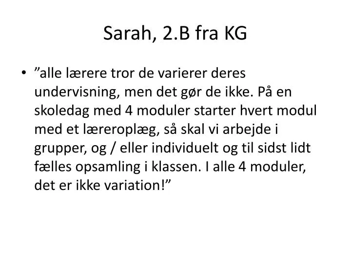 sarah 2 b fra kg
