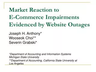 Market Reaction to E-Commerce Impairments Evidenced by Website Outages