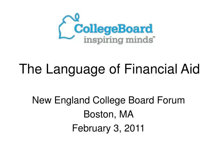 the language of financial aid