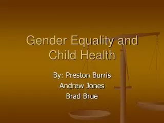 Gender Equality and Child Health