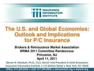 The U.S. and Global Economies: Outlook and Implications for P/C Insurance