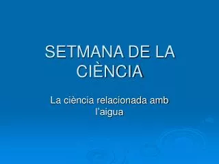 la ci ncia relacionada amb l aigua