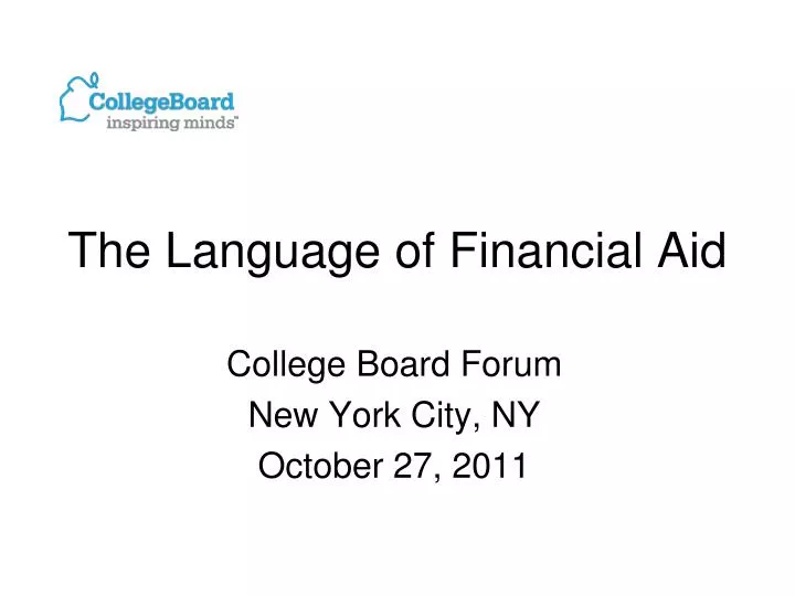 the language of financial aid