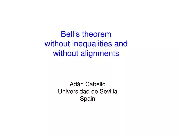 bell s theorem without inequalities and without alignments