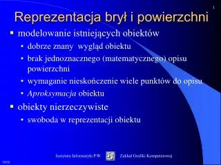 reprezentacja bry i powierzchni