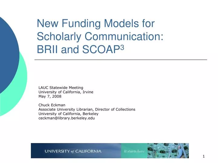 new funding models for scholarly communication brii and scoap 3