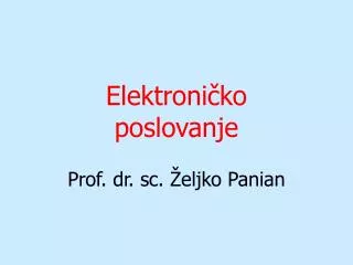 elektroni ko poslovanje