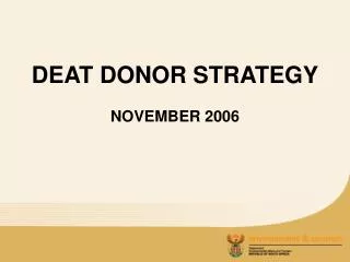 DEAT DONOR STRATEGY