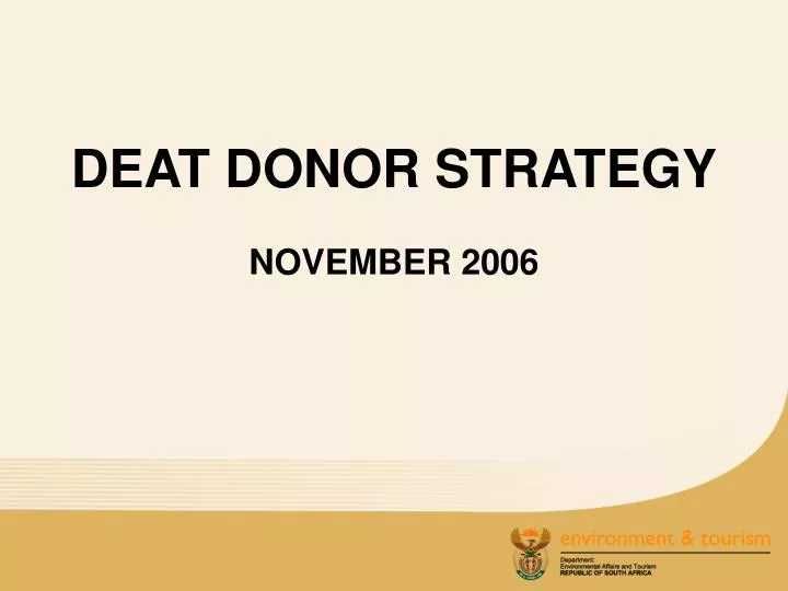 deat donor strategy