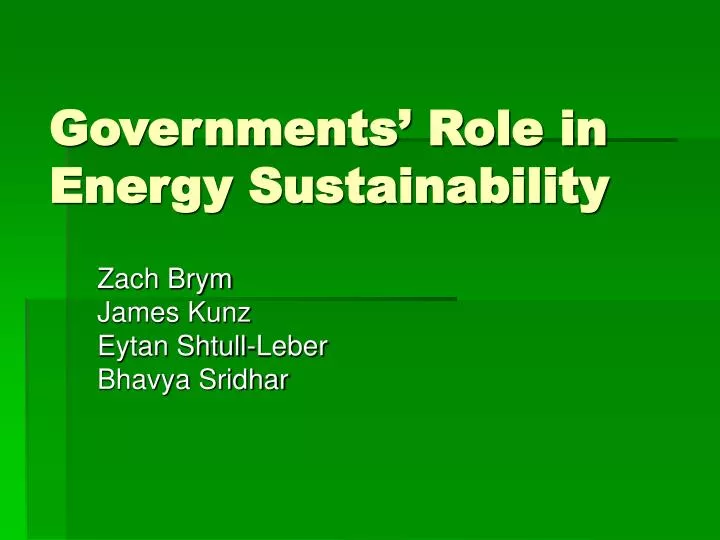 governments role in energy sustainability