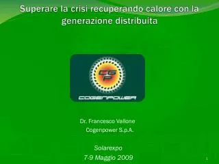 superare la crisi recuperando calore con la generazione distribuita