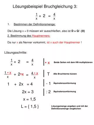 Lösungsbeispiel Bruchgleichung 3: