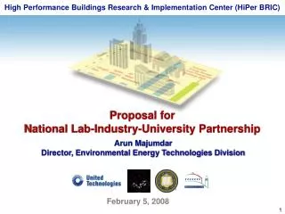 High Performance Buildings Research &amp; Implementation Center (HiPer BRIC)