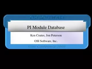 PI Module Database