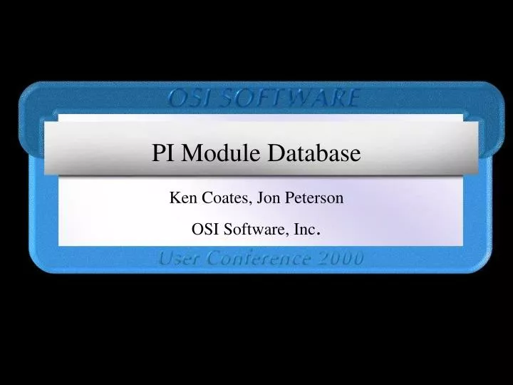 pi module database