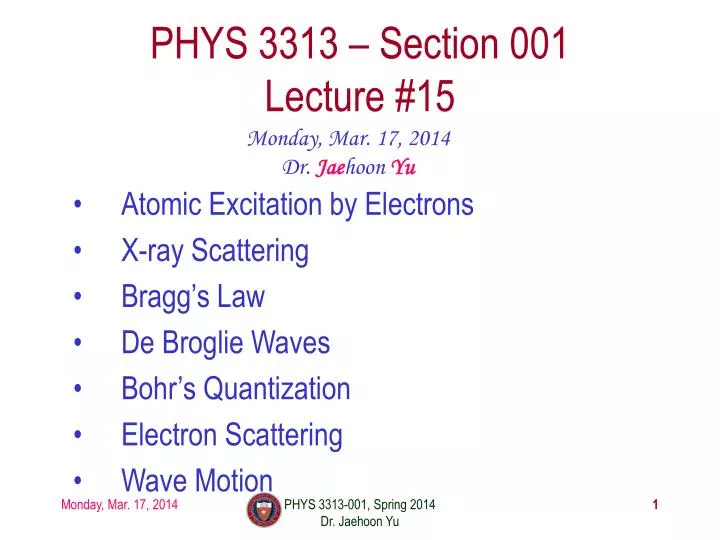 phys 3313 section 001 lecture 15