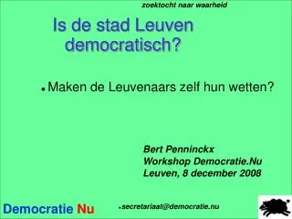 is de stad leuven democratisch