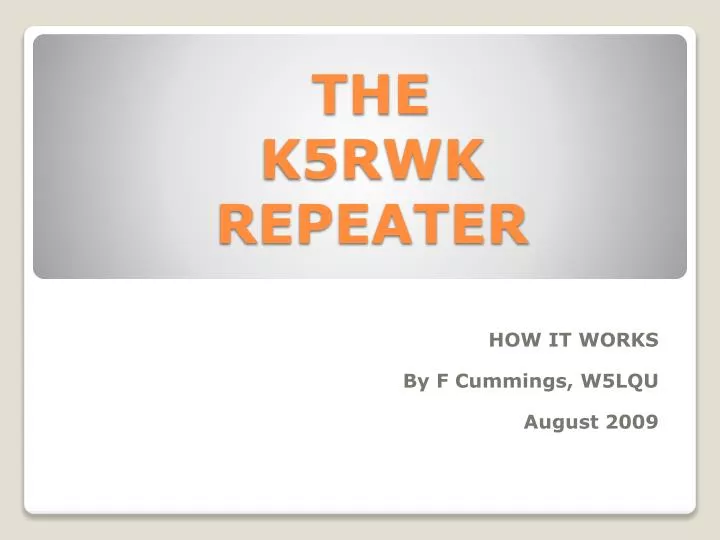 the k5rwk repeater