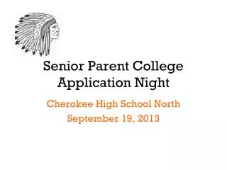 Senior Parent College Application Night